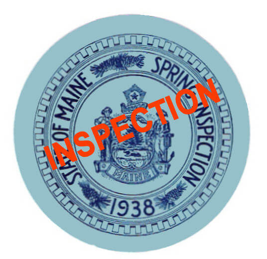 Modal Additional Images for 1938 Maine SPRING INSPECTION sticker